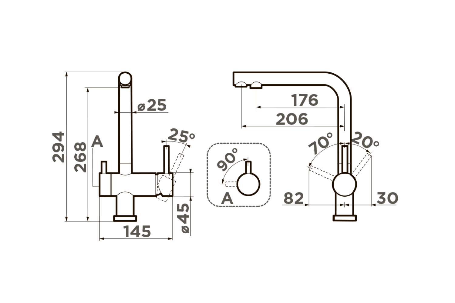 Распродажа - изображение №3 "Смеситель Omoikiri Nagano-P-SA латунь/бежевый, 4974055"  на www.Angstrem-mebel.ru
