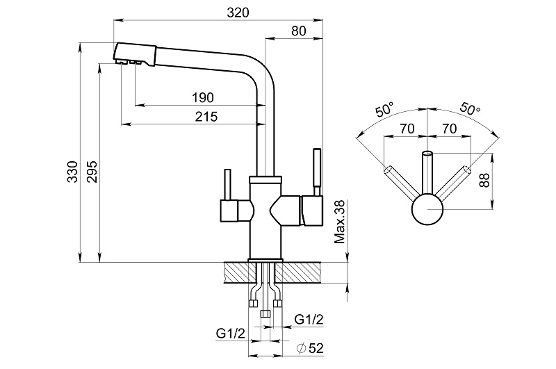 Распродажа - изображение №3 "Смеситель Granula Granula GR-2015, арктик"  на www.Angstrem-mebel.ru
