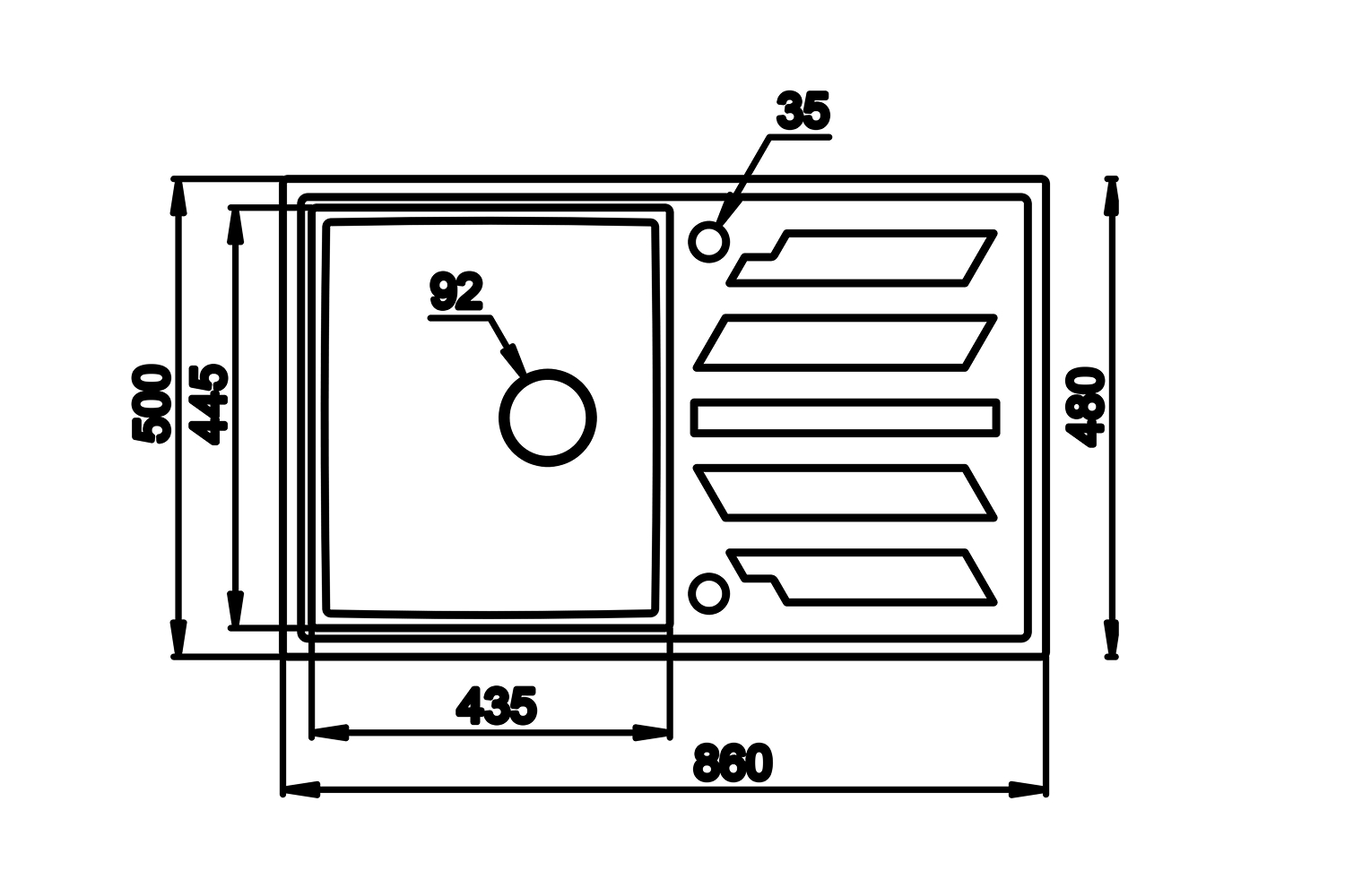 Распродажа - изображение №6 "Кварцевая кухонная мойка (оборачиваемая) Granula GR-8601/ базальт"  на www.Angstrem-mebel.ru