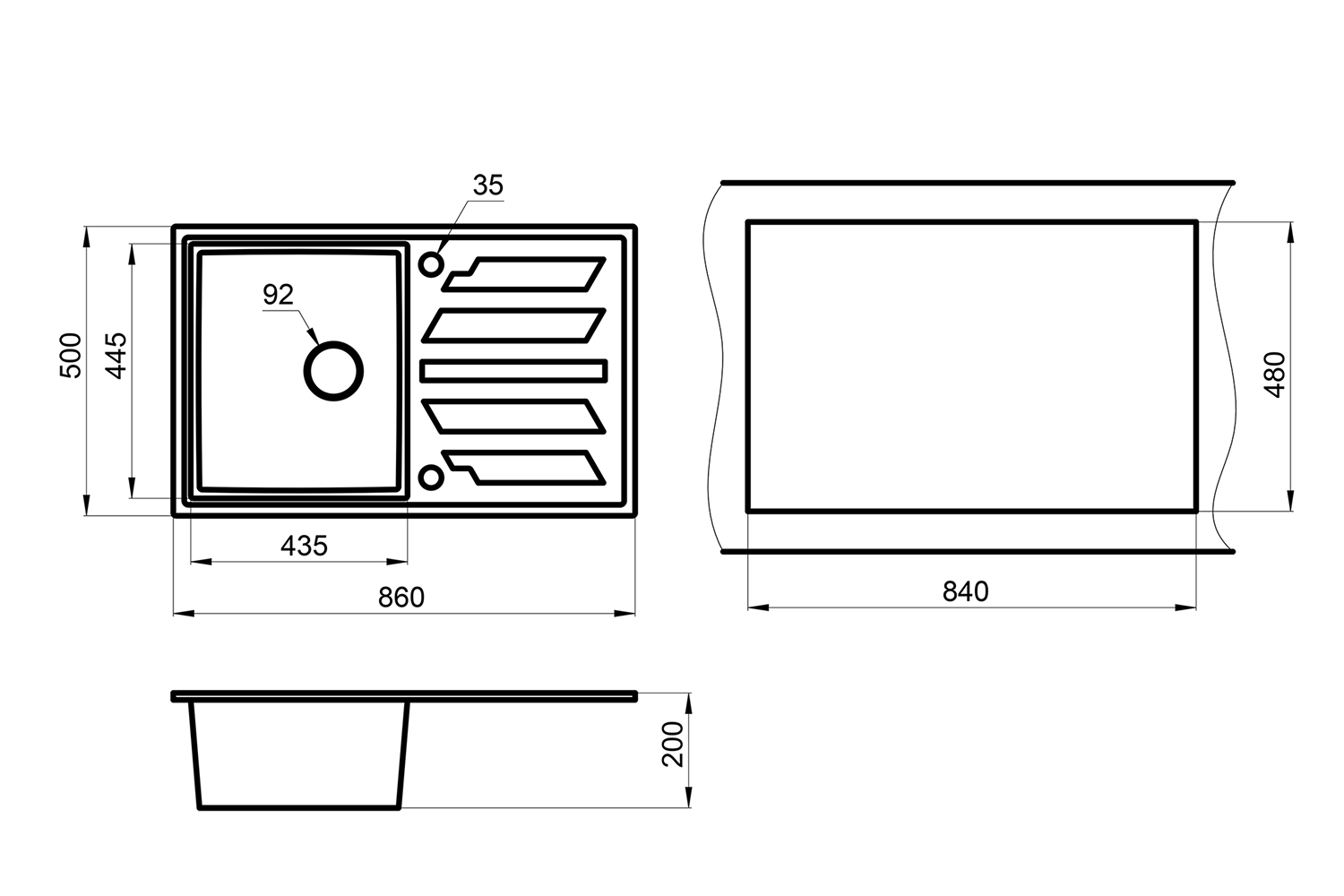 Распродажа - изображение №4 "Кварцевая кухонная мойка (оборачиваемая) Granula GR-8601/ базальт"  на www.Angstrem-mebel.ru